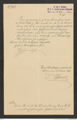 k.k. naturhistorisches Hofmuseum, Intendanzakten 1885-1896 (Hauer), Aktenzahl Z.375/1893, Seite 1
